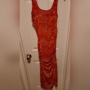 Elegant Orange Patterned Dress